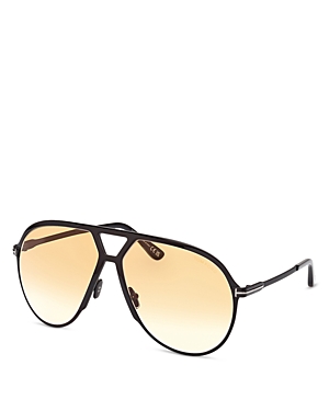 Tom Ford Xavier Aviator Sunglasses, 64mm In Black/yellow Gradient