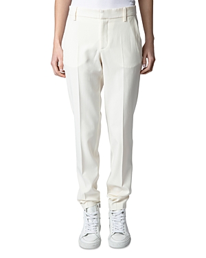 Zadig & Voltaire Prune Rhinestones-studded Trousers In Craie