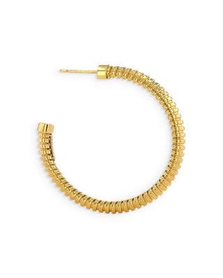 18K Yellow Gold Via Bagutta Tubogas Medium Hoop Earrings