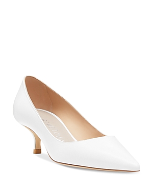 STUART WEITZMAN STUART POINTED TOE KITTEN HEEL PUMPS