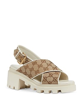 Gucci - Women's GG Supreme Lug Sole Slingback Sandals