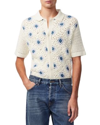 NN07 Nolan 6579 Short Sleeve Crochet Knit Sweater | Bloomingdale's Men