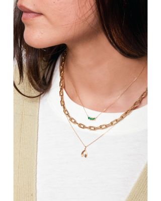 14K Yellow Gold Oval Link Collar Necklace, 16"