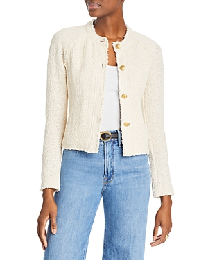 Rag & Bone Marisa Textured Tweed Jacket In Ecru