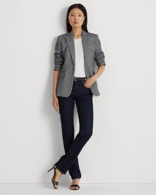 Mid-Rise Straight Jeans in Dark Rinse