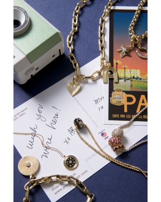 14K Yellow Gold Groovy Diamond Rays Pendant