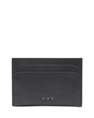 Tumi Leather Money Clip Card Case In Black Smooth