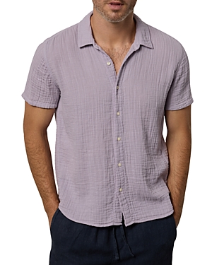 Velvet By Graham & Spencer Christian02 Cotton Crepe Button Down Shirt In Lilac