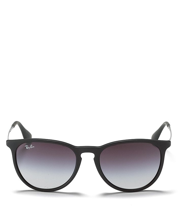 Ray Ban Ray-ban Erika Classic Round Sunglasses, 54mm In Black/smoke Gradient