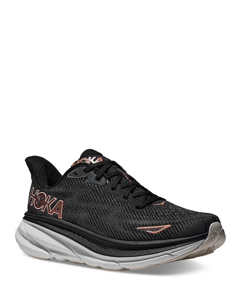 Hoka Clifton Running Shoe In Black/rose Gold