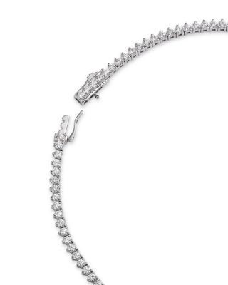 Certified Colorless Diamond Classic Tennis Necklace in 14K White Gold, 7.0 tcw  