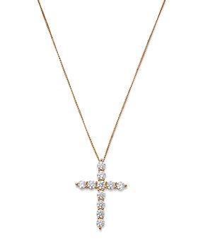 Bloomingdale's - Diamond Cross Pendant Necklace in 14K Yellow Gold, 2.0 ct. t.w.