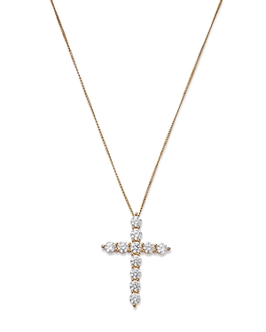 Bloomingdale's Diamond Cross Pendant Necklace in 14K Yellow Gold, 2.0 ct. t.w.