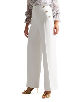 Ted Baker LLAYLAT High Waisted Wide Leg Twill Trousers | Bloomingdale's