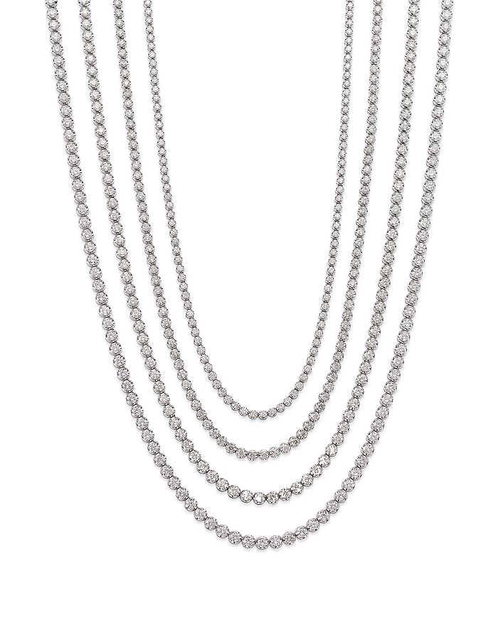 Bloomingdale's - Diamond Crown Set Tennis Necklace in 14K White Gold, 4.0-10.0 ct.t.w. - 100% Exclusive