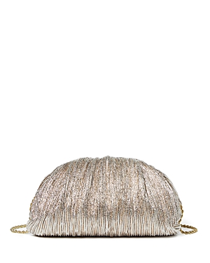Shop Loeffler Randall Bailey Pleated Clutch In Champagne/gold