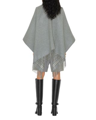 Check Wool Reversible Cape