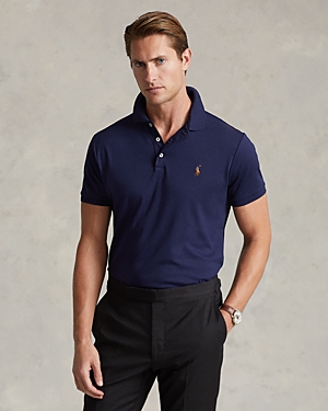 Polo Ralph Lauren Logo-embroidered Cotton-jersey Polo Shirt In Blue