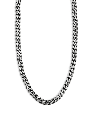 Milanesi And Co Men's Sterling Silver Oxidized Curb Chain Necklace, 22