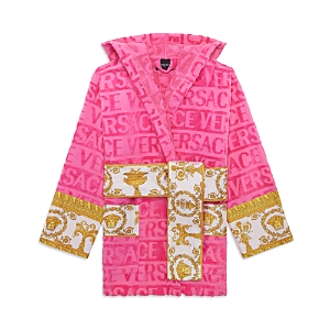 VERSACE I HEART BAROQUE SHORT HOODED BATH ROBE