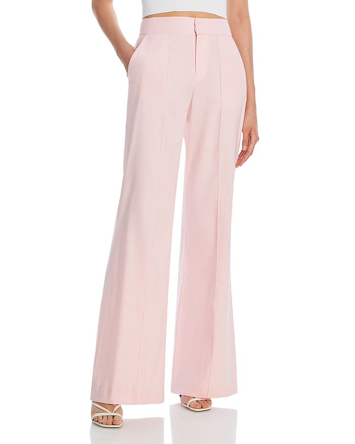 Alice and Olivia Dylan High Waist Wide Leg Pants in Petal