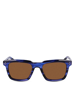 Shinola Monster 54mm Rectangular Sunglasses In Blue/brown Solid
