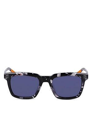 Shop Shinola Monster Square Sunglasses, 54mm In Black/blue Solid