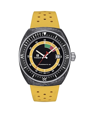 Shop Tissot Sideral S Watch, 41mm In Black/yellow