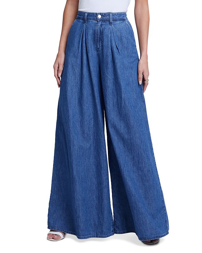 L'AGENCE Lorenza High Rise Palazzo Wide Leg Jeans in Newmark