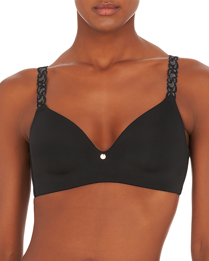 Natori Pure Luxe Custom Coverage Contour Underwire Bra In Black