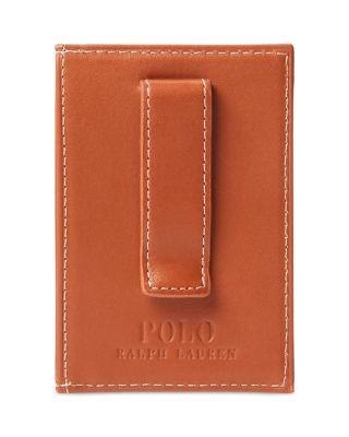 Burnished Leather Money Clip Card Case