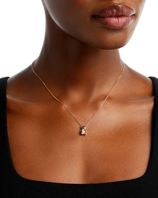 Diamond Gummy Bear Pendant Necklace in 14K Rose Gold, 17" 