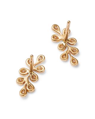 Diamond Leaf Ear Climbers in 14K Yellow Gold, 0.20 tcw 