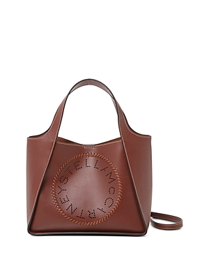 Stella Mccartney Logo Crossbody Bag Alter Mat In Cognac/gold