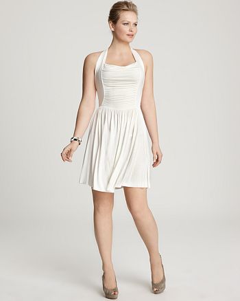 Rachel Pally White Label Plus Size Kerris Ruched Halter Dress ...