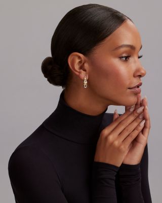 18K Yellow Gold & Sterling Silver Embrace Diamond XO Graduated Drop Earrings