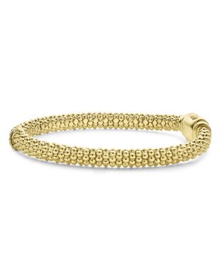 18K Yellow Gold Embrace Diamond X Caviar Bead Bracelet