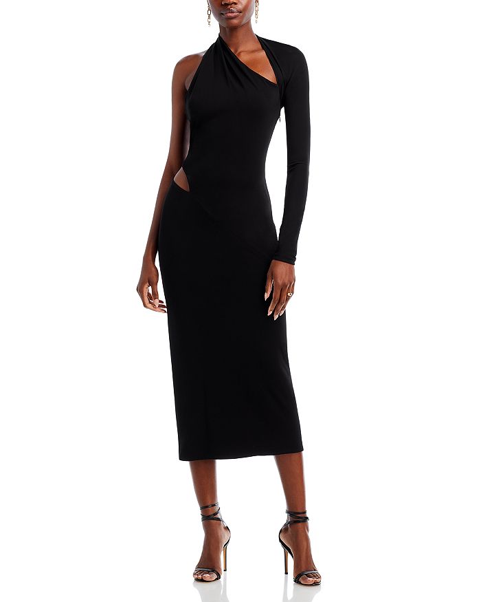 Versace Asymmetric Cutout Midi Dress Bloomingdale's