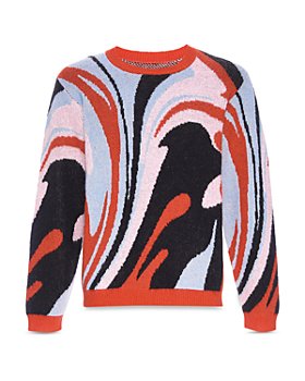 RTA - Oversized Long Sleeve Swirl Pattern Sweater