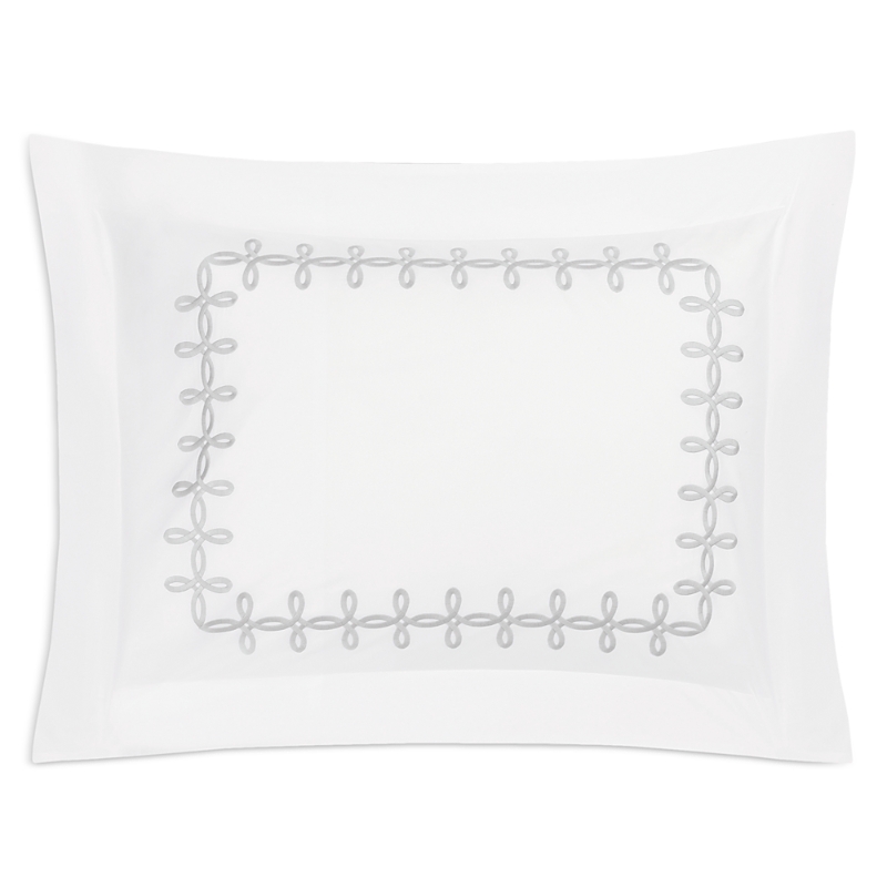 Matouk Gordian Knot Percale Standard Sham In Silver