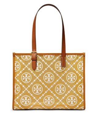 Tory Burch T Monogram Mini Clear Tote Bag in White