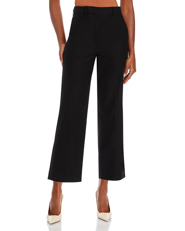 Theory High Waist Straight Leg Ankle Pants | Bloomingdale's