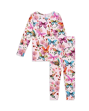 Posh Peanut Girls' Butterfly Print Pajama Set - Baby, Little Kid In Open Pink