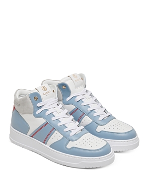 Shop Greats Men's Saint James Mid Lace Up Sneakers In White/blue