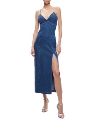 ワンピース Alice + Olivia denim Midi Dress Alice and Olivia Julietta Denim Midi Dress | Bloomingdale's