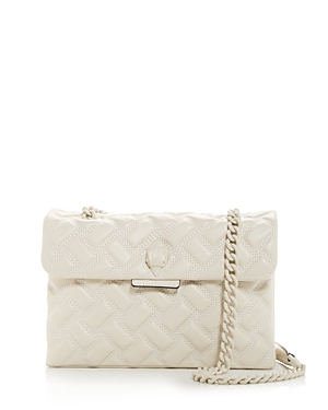 Kurt Geiger Kensington Drench Leather Convertible Shoulder Bag In Natural