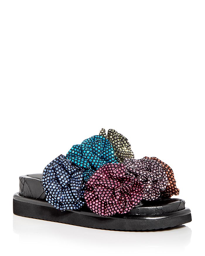 KURT GEIGER LONDON Women's Orson Bloom Embellished Slide Sandals ...