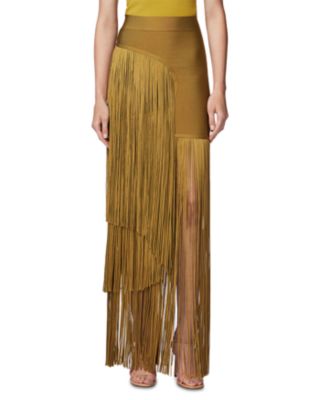 Hervé Léger - Asymmetric Fringe Maxi Skirt