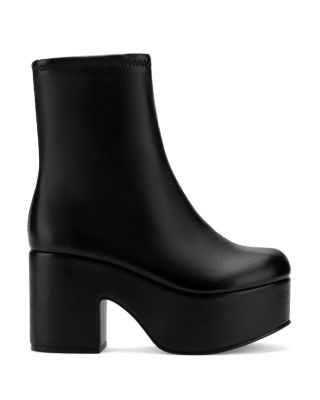 Larroude Black Miso 90 Platform Leather Ankle Boots In Black