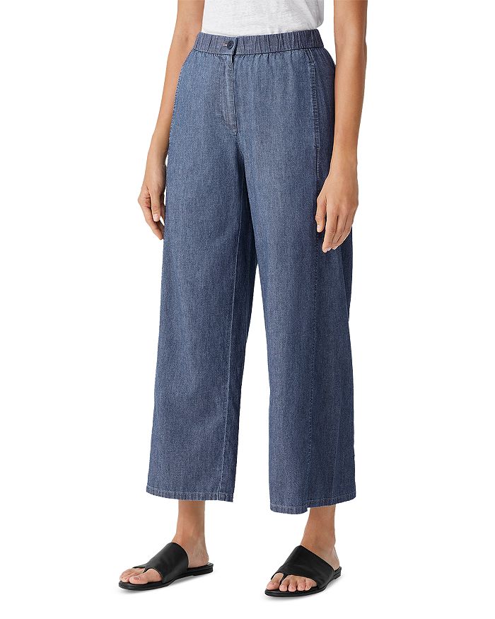 Eileen Fisher Cotton Wide Leg Ankle Pants | Bloomingdale's
